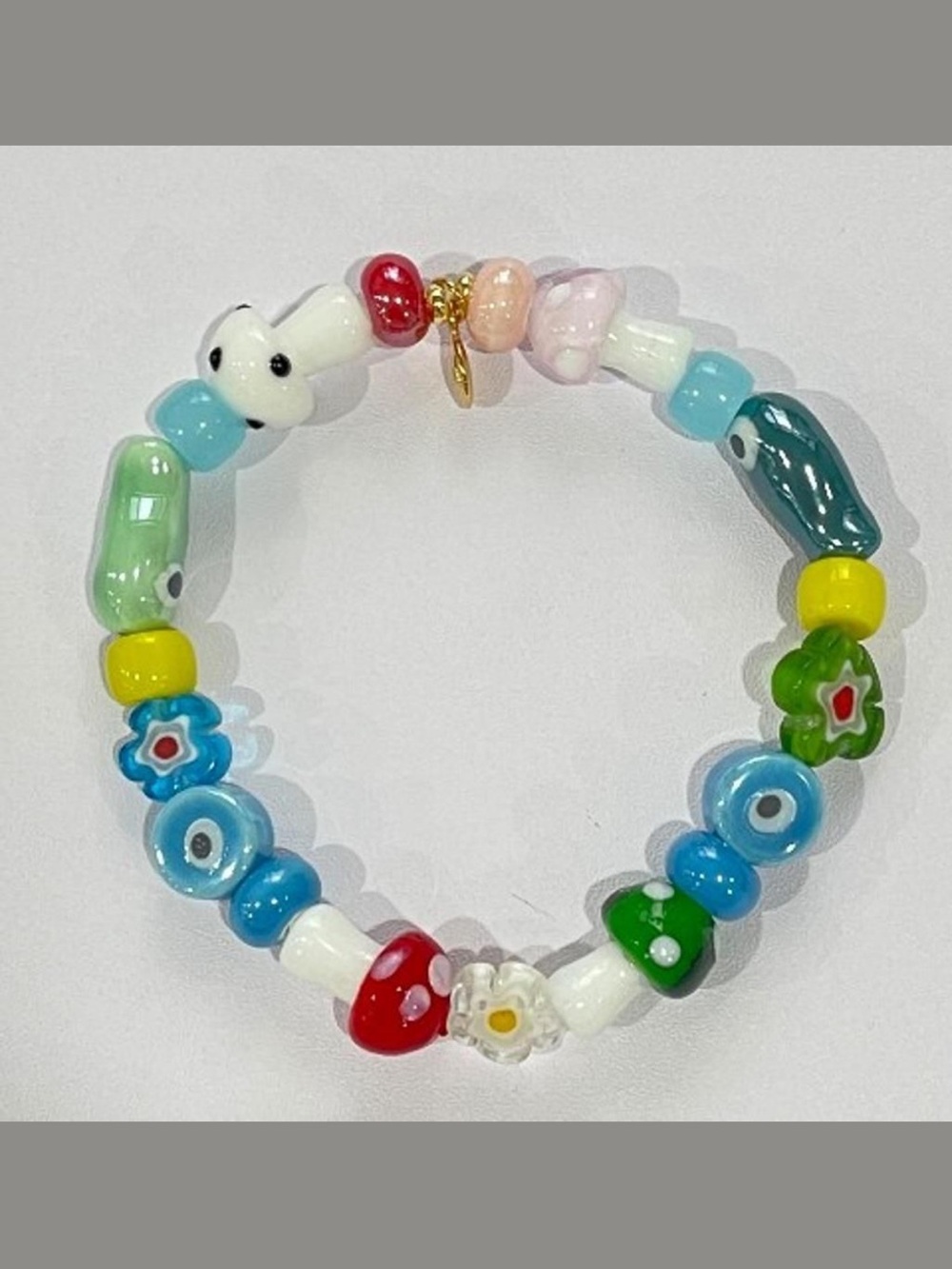 Mayamar Colorful Glass Bead Charm Bracelet - Multicolor Designer
